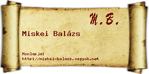 Miskei Balázs névjegykártya