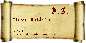 Miskei Balázs névjegykártya